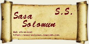 Saša Solomun vizit kartica